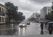 लखनऊ में मानसून की विदाई वाली झड़ी: 24 घंटे में 135 मिमी से ज्यादा बारिश, तापमान में भारी गिरावट,