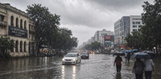 लखनऊ में मानसून की विदाई वाली झड़ी: 24 घंटे में 135 मिमी से ज्यादा बारिश, तापमान में भारी गिरावट,